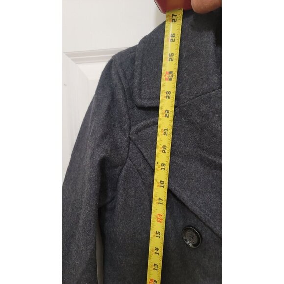 Michael Kord Gray Wool Blend Double-Breasted Peacoat  Size S - Picture 10 of 15